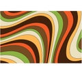 Abstract Retro Swirl Background Pattern Orange Green Brown