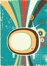 Abstract retro television.Vector poster Royalty Free Stock Photo