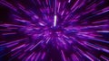 Abstract retro of warp or hyperspace motion in blue purple star trail 3d illustration Royalty Free Stock Photo