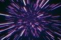 Abstract retro of warp or hyperspace motion in blue purple star trail 3d illustration Royalty Free Stock Photo