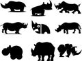 Abstract rhinos silhouette logo Royalty Free Stock Photo