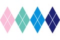 Abstract rhombus geometric pattern, Diamond pink,green,blue colors.