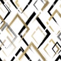 Abstract rhombus seamless pattern. Repeating gold grunge backdrop. Random rhomb. Background golden printed. Geometric texture. Rep Royalty Free Stock Photo