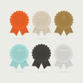 Abstract ribbon award bows set with shadows