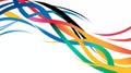 Abstract Ribbon Composition: Olympic Colors on White Background Royalty Free Stock Photo