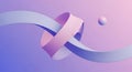 Abstract Ribbon and Sphere on Gradient Background 3d render loop Royalty Free Stock Photo