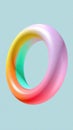 Colorful abstract ring shape with gradient effect on light blue background Royalty Free Stock Photo