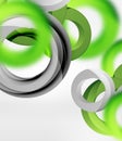 Abstract rings composition in grey 3d space with blurred effects Royalty Free Stock Photo