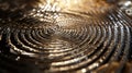 Abstract rippled metallic surface with shimmering reflection in golden light Royalty Free Stock Photo