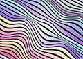 Abstract rippled or pastel wave lines pattern on black background and texture