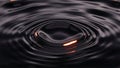 Abstract Ripples: Dark Liquid Surface with Reflections Royalty Free Stock Photo