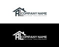 Abstract RL Letter Creative Home Shape Logo Design.