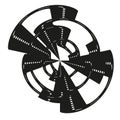Abstract road pattern. Radial route lines. Circular map Vector. Black transport graphic. Royalty Free Stock Photo