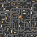 Abstract roads seamless pattern