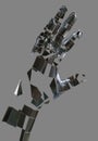 Abstract robot hand. Metal hand