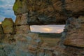 Abstract Rock formation aka window at Isalo national park, Madagascar Royalty Free Stock Photo