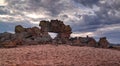 Abstract Rock formation aka window at Isalo national park, Madagascar Royalty Free Stock Photo