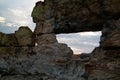 Abstract Rock formation aka window at Isalo national park, Madagascar Royalty Free Stock Photo