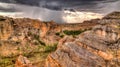 Abstract Rock formation in Isalo national park at sunset, Madagascar Royalty Free Stock Photo