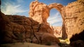 Abstract Rock formation at plateau Ennedi aka Aloba arch in Chad