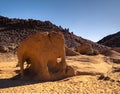 Abstract Rock formation at Tegharghart aka elephant in Tassili nAjjer national park, Algeria Royalty Free Stock Photo