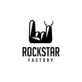 Abstract rock hand factory logo icon vector template