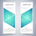 Abstract Roll up banner for presentation and publication. Science, technology and business templates. Square linear