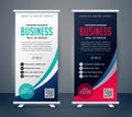 Abstract roll up display standee banner in dark and light shade