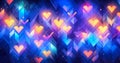 Abstract Romantic Background with Colorful Hearts