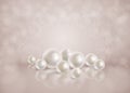 Abstract romantic bokeh background with scattered pearls Royalty Free Stock Photo