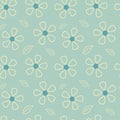 Abstract romantic daisy flowers seamless pattern background illustration Royalty Free Stock Photo