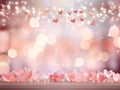Abstract romantic shiny Pink Background, St. Valentine's Day Wallpaper, Valentine Hearts Holiday