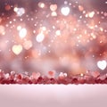 Abstract romantic shiny Pink Background, St. Valentine's Day Wallpaper, Valentine Hearts Holiday