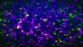 Abstract Romantic Sweet Dark Purple Green Shiny Blurry Focus Small Heart And Butterfly Bokeh Shapes Light With Glitter Dust