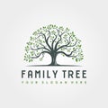 Abstract root tree logo vector illustration design, family tree logo design