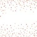 Abstract rose gold glitter background with polka dot confetti. Vector illustration