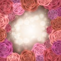 Abstract roses frame Royalty Free Stock Photo