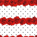 Abstract roses polka dot seamless pattern. Vector Royalty Free Stock Photo