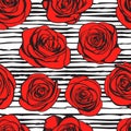 Abstract roses seamless pattern. Vector