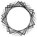Abstract rotating intersecting squares. edgy, sharp spiral, vort