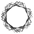 Abstract rotating intersecting squares. edgy, sharp spiral, vort