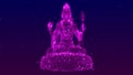 Abstract Rotating Purple Magical Shimmering Lord Shiva Statue Glitter Starry Effect 3d Rendering With And Without Om Namah Shivaya