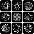 Abstract rotation circular circle dots icons Royalty Free Stock Photo