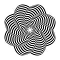 Rotation design element. 3D illusion. Op art lines pattern Royalty Free Stock Photo