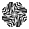 Rotation design element. 3D illusion. Op art lines pattern