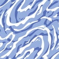 Abstract Rough Blue Water Waves Seamless Pattern. Illustration of Ocean, Sea, River, Lake or Swimming Pool Clear Water Royalty Free Stock Photo