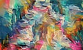 abstract rough colorful strokes art painting wallpaper background texture, waves of oil or acrylic brush strokes, fantasy painting Royalty Free Stock Photo