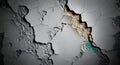 Abstract rough plaster background with cracks and chips, monochrome grey tones and subtle teal accent, moody studio lighting Royalty Free Stock Photo