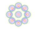 Abstract round concentric pattern from color lines Royalty Free Stock Photo