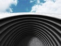 Abstract round concrete architecture on cloud sky background Royalty Free Stock Photo